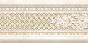 Бордюр Eurotile Crystile Cen. Beige 1 15x29,5 глянцевый