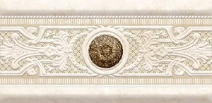 Бордюр Eurotile Crystile Cen. Beige 2 15x29,5 глянцевый