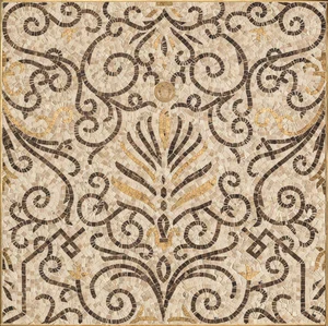 Панно Versace Exclusive Rosone Mos.Beige-Oro 68307 78,9x78,9 лаппатированное