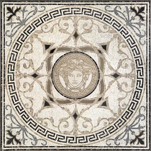 Панно Versace Exclusive Rosone Mos.White-Blac 68301 118x118 лаппатированное