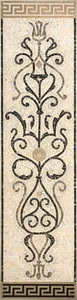 Панно Versace Exclusive Rosone Mos.White-Blac 68303 39,4x158 лаппатированное