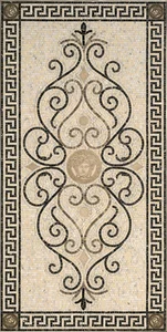 Панно Versace Exclusive Rosone Mos.White-Blac 68306 78,9x158 лаппатированное