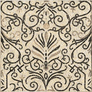 Панно Versace Exclusive Rosone Mos.White-Blac 68308 78,9x78,9 лаппатированное