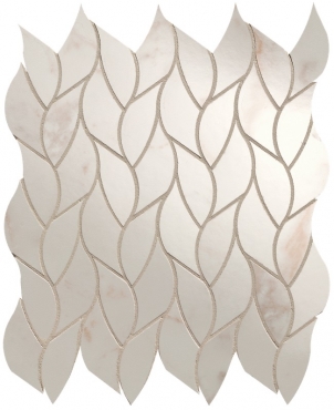 Мозаика Fap Roma Gold Calacatta Delicato Leaves Mosaico fQMP 25,9x30,9 глянцевая