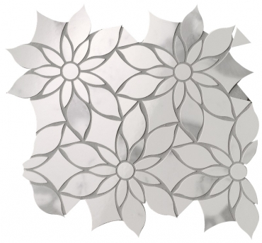 Мозаика Fap Roma Gold Carrara Superiore Daisy Mosaico fQKX 29x31,9 глянцевая
