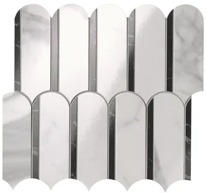 Мозаика Fap Roma Gold Carrara Superiore/Nero Elegante Archs Mosaico fQKP 28,2x31 глянцевая