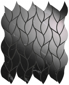Roma Gold Nero Elegante Leaves Mosaico fQMS