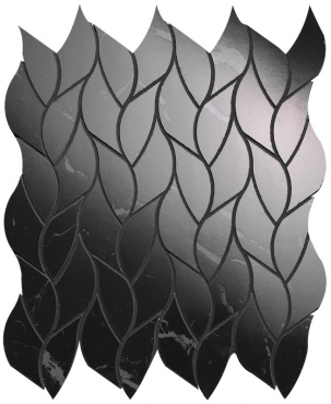 Мозаика Fap Roma Gold Nero Elegante Leaves Mosaico fQMS 25,9x30,9 глянцевая