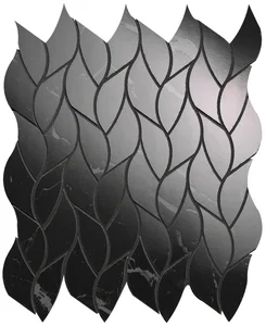 Мозаика Fap Roma Gold Nero Elegante Leaves Mosaico fQMS 25,9x30,9 глянцевая