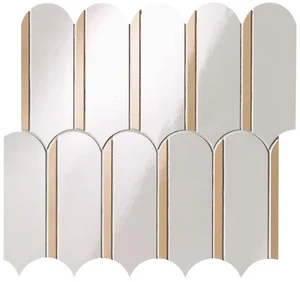 Мозаика Fap Roma Gold Onice Neve/Onice Miele Archs Mosaico fQKQ 28,2x31 глянцевая