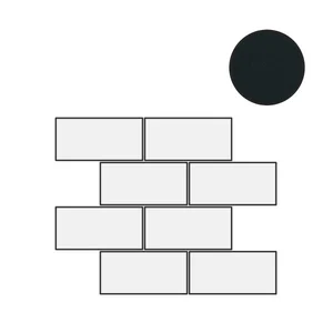 Декоративный элемент Floor Gres B&W Marble Black High Glossy 6mm Mur.Sf (7,5X15) 751199 30x30 полированный
