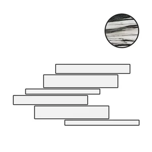 Декоративный элемент Floor Gres B&W Marble Fall High Glossy Lis.Sf 767400 21x40 полированный