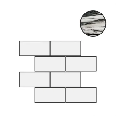 Декоративный элемент Floor Gres B&W Marble Fall Naturale 6mm Mur.Sf (7,5X15) 767469 30x30 матовый