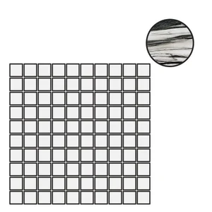 Мозаика Floor Gres B&W Marble Fall Naturale Mosaico (3X3) 767392 30x30 матовая