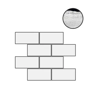 Декоративный элемент Floor Gres B&W Marble Flow High Glossy 6mm Mur.Sf (7,5X15) 767462 30x30 полированный