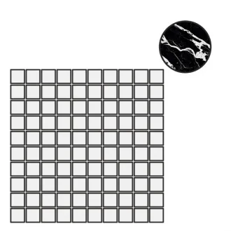 B&W Marble Fragment High Glossy Mosaico (3X3) 767379