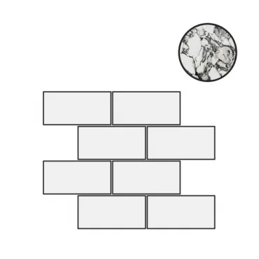 Декоративный элемент Floor Gres B&W Marble Pebble Naturale 6mm Mur.Sf (7,5X15) 767467 30x30 матовый