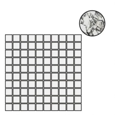 Мозаика Floor Gres B&W Marble Pebble Naturale Mosaico (3X3) 767390 30x30 матовая