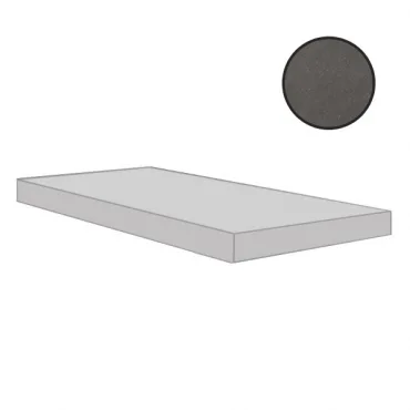 Ступень Floor Gres Earthtech Carbon Ground Angolo Gradino Dx Comfort 772488 33x120 лаппатированная