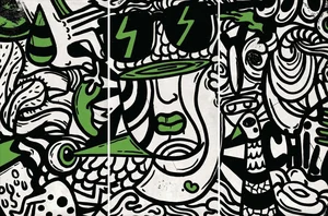 Декоративный элемент FMG Grunge Green Comp. (3Pcs 300X150) Y4WX00D453006 300x450 матовый