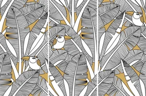 Декоративный элемент FMG Toucans Forest Gold Comp. (3Pcs 300X150) Y4U500D453006 300x450 матовый