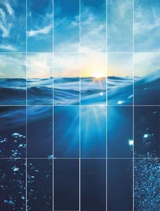 Панно FMG Underwater Sea Sunset Comp. (24Pcs 300X150) Y4US00D129006 900x1200 матовое