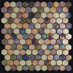 Мозаика Natural Mosaic Fusion MOK-009 (Стекло Агломерат) 30,5x30,5 глянцевая