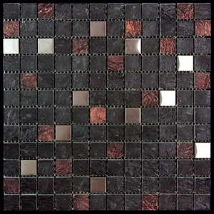 Мозаика Natural Mosaic Gelos FBY-34 (SSB-004(s)) (Агломерат Металл) 29,8x29,8 матовая