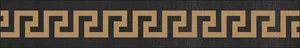 Бордюр Versace Gold Listelli Legno Greca Antracite 68937 3x20 глянцевый