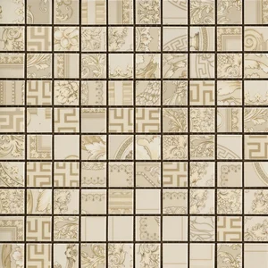 Мозаика Versace Gold Mosaici Patchwork Crema 68911 25x25 глянцевая