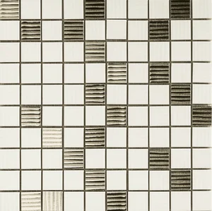 Мозаика Versace Gold Mosaici Riga Bianco Platino 68900 25x25 глянцевая