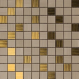 Мозаика Versace Gold Mosaici Riga Marrone Oro 68903 25x25 глянцевая