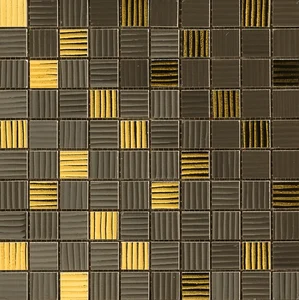 Мозаика Versace Gold Mosaici Riga Moka Oro 68904 25x25 глянцевая