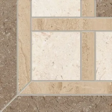 Декоративный элемент Supergres Gotha Ang. Greca Idrogetto Beige Lux GAGF 15x15 лаппатированный