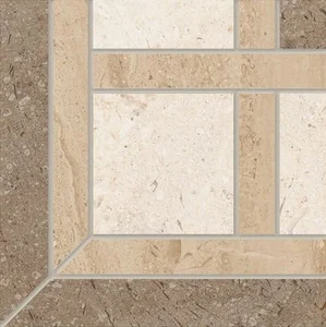 Декоративный элемент Supergres Gotha Ang. Greca Idrogetto Beige Lux GAGF 15x15 лаппатированный
