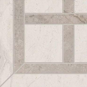 Декоративный элемент Supergres Gotha Ang. Greca Idrogetto Grigio Lux GAGC 15x15 лаппатированный
