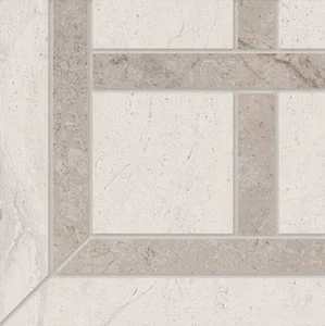 Декоративный элемент Supergres Gotha Ang. Greca Idrogetto Grigio Lux GAGC 15x15 лаппатированный