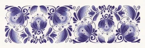 Декоративный элемент Gracia Ceramica Metro Gzhel Decor 01 10x30 глянцевый