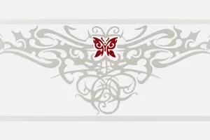 Бордюр Petracers Gran Gala Listello Tat Butterfly Bianco 21x31,5 глянцевый