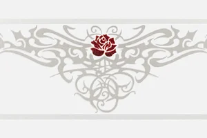 Бордюр Petracers Gran Gala Listello Tattoo Rose Bianco 21x31,5 глянцевый