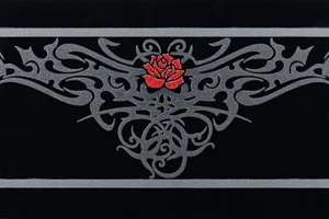Бордюр Petracers Gran Gala Listello Tattoo Rose Nero 21x31,5 глянцевый
