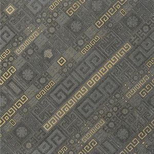 Декоративный элемент Versace Greek Stripes Antracite Oro 261333 40x40 матовый