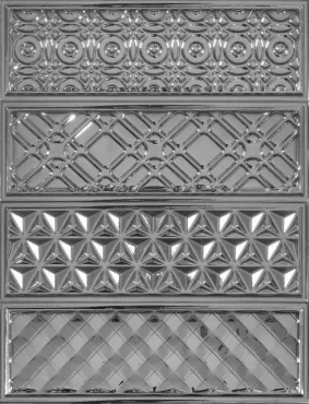 Декоративный элемент Heralgi Garden Dec Geometry PVD Plata 10x30 рельефный