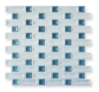 Mirror Two Tone Brick Mosaic Snow Marine