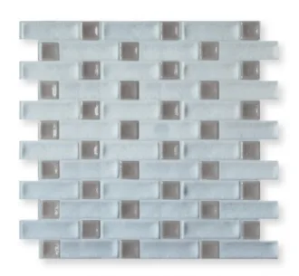 Mirror Two Tone Brick Mosaic Snow Vison