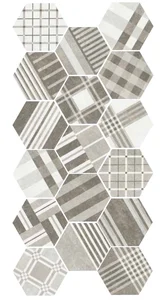Декоративный элемент Equipe Hexatile Cement Geo Grey 17,5x20 матовый