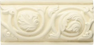 Бордюр Horus Art Broadway Foglie Crema FOG251 7,5x15 глянцевый