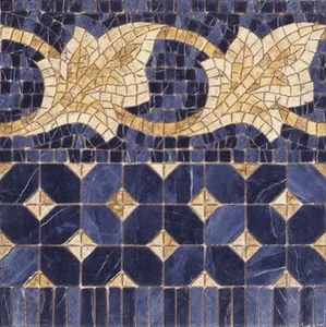 Бордюр Vives Iliada Cenefa Midas Azul 43,5x43,5 полированный
