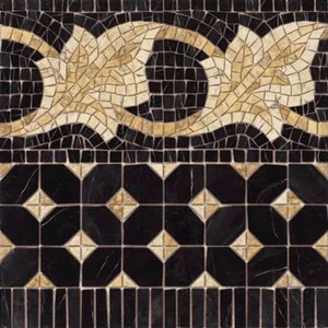 Бордюр Vives Iliada Cenefa Midas Negro 43,5x43,5 полированный