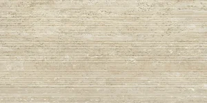 Керамогранит Impronta (Italgraniti) I Travertini Beige Vein Cut Ribbed TR03BAR 60x120 рельефный